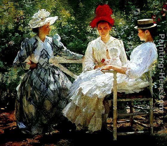 In a Garden painting - Edmund Charles Tarbell In a Garden art painting